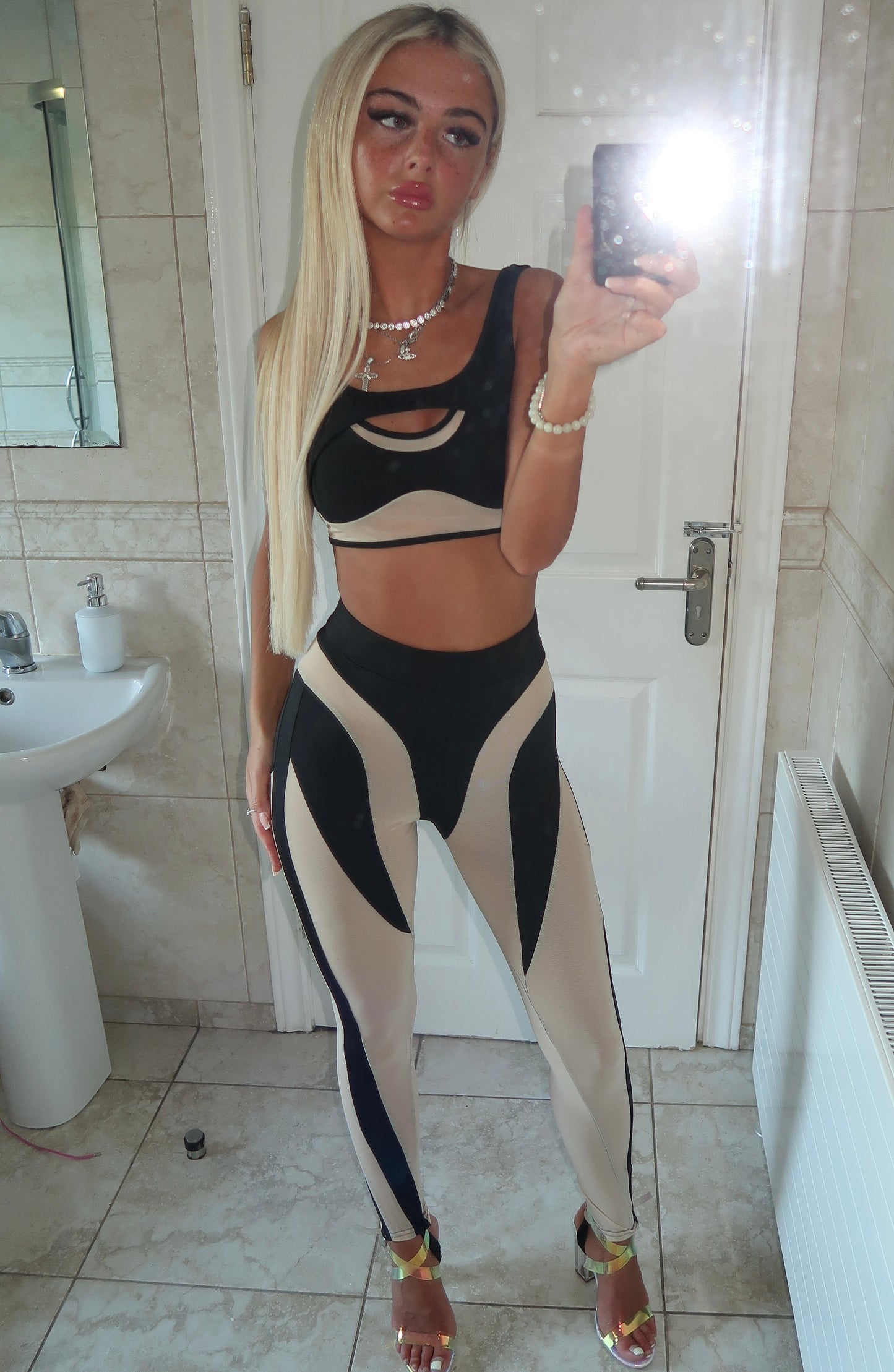 Black mesh leggings