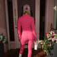 Pink Zip up jacket and leggings set