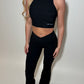 GYM GIRL ERA EXCLUSIVE Black sculpt V waist flared bottoms