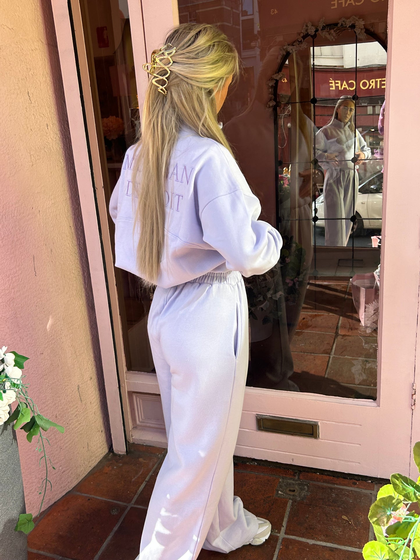 Lilac wide leg joggers