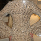 Cream flared sleeve sequins dress