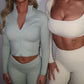 GYM GIRL ERA EXCLUSIVE Sculpt Cream square neck top