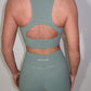 GYM GIRL ERA EXCLUSIVE Sage green sculpt silhouette top