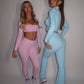 GYM GIRL ERA EXCLUSIVE Pink Sculpt square neck top