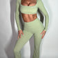 GYM GIRL ERA EXCLUSIVE Olive Sculpt square neck top