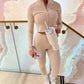 Beige Active-wear 3 piece Jacket, sports bra and leggings