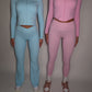 PRE-ORDER GYM GIRL ERA EXCLUSIVE Blue Sculpt V Waist flared bottoms