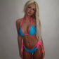 LIMITED EDITION HAND MADE AND DESIGNED IN HOUSE: Tribal blue and pink bikini