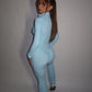 PRE-ORDER GYM GIRL ERA EXCLUSIVE Blue Sculpt V Waist flared bottoms