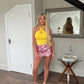 Yellow Halter Neck Bodysuit with gold buckle
