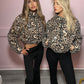 Leopard print shimmer jacket