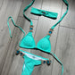 Aqua blue bikini top and head band