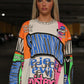 Graffiti over sized jumper dress