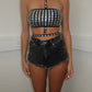 Black rhinestone top