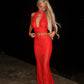 LIMITED EDITION HAND MADE AND DESIGNED IN HOUSE: Red lace 3 piece choker and maxi skirt set