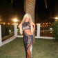 Black cut out snake dress