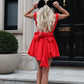 LIMITED EDITION HANDMADE & DESIGNED IN HOUSE: red puff bow dress