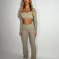 GYM GIRL ERA EXCLUSIVE Camel brown Sculpt square neck top