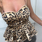 Leopard print peplum top