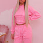 Pink 3 piece tracksuit and corset top