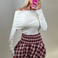 Gingham high waist bubble skirt