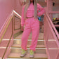Pink 3 piece tracksuit and corset top