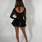 Black sparkle 2 piece mesh sleeve dress