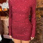 Burgundy flared sleeve dress