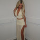 Ivory top and split skirt set