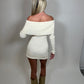 Ribbed Bardot jumper mini dress