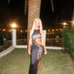Black cut out snake dress