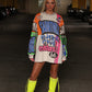 Graffiti over sized jumper dress