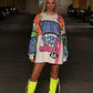 Graffiti over sized jumper dress