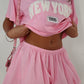 Pink baseball jersey top