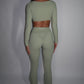 GYM GIRL ERA EXCLUSIVE Olive Sculpt flared trousers