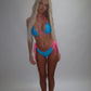 LIMITED EDITION HAND MADE AND DESIGNED IN HOUSE: Tribal blue and pink bikini