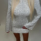 White Sequin flared sleeve mini dress