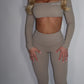 GYM GIRL ERA EXCLUSIVE Camel brown Sculpt square neck top