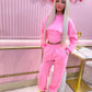 Pink 3 piece tracksuit and corset top