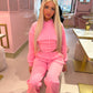 Pink 3 piece tracksuit and corset top