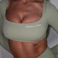 GYM GIRL ERA EXCLUSIVE Olive Sculpt square neck top