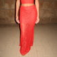 LIMITED EDITION HAND MADE AND DESIGNED IN HOUSE: Red lace 3 piece choker and maxi skirt set