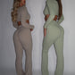GYM GIRL ERA EXCLUSIVE Camel brown Sculpt square neck top
