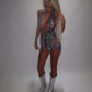 LIMITED EDITION HAND MADE AND DESIGNED IN HOUSE: ‘Exotic’ Top and shorts co-ord