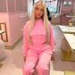 Pink 3 piece tracksuit and corset top