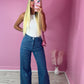Sequin wide leg jeans