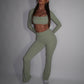 GYM GIRL ERA EXCLUSIVE Olive Sculpt square neck top