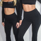 PRE-ORDER GYM GIRL ERA EXCLUSIVE Black Sculpt flared bottoms
