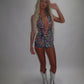 LIMITED EDITION HAND MADE AND DESIGNED IN HOUSE: ‘Exotic’ Top and shorts co-ord