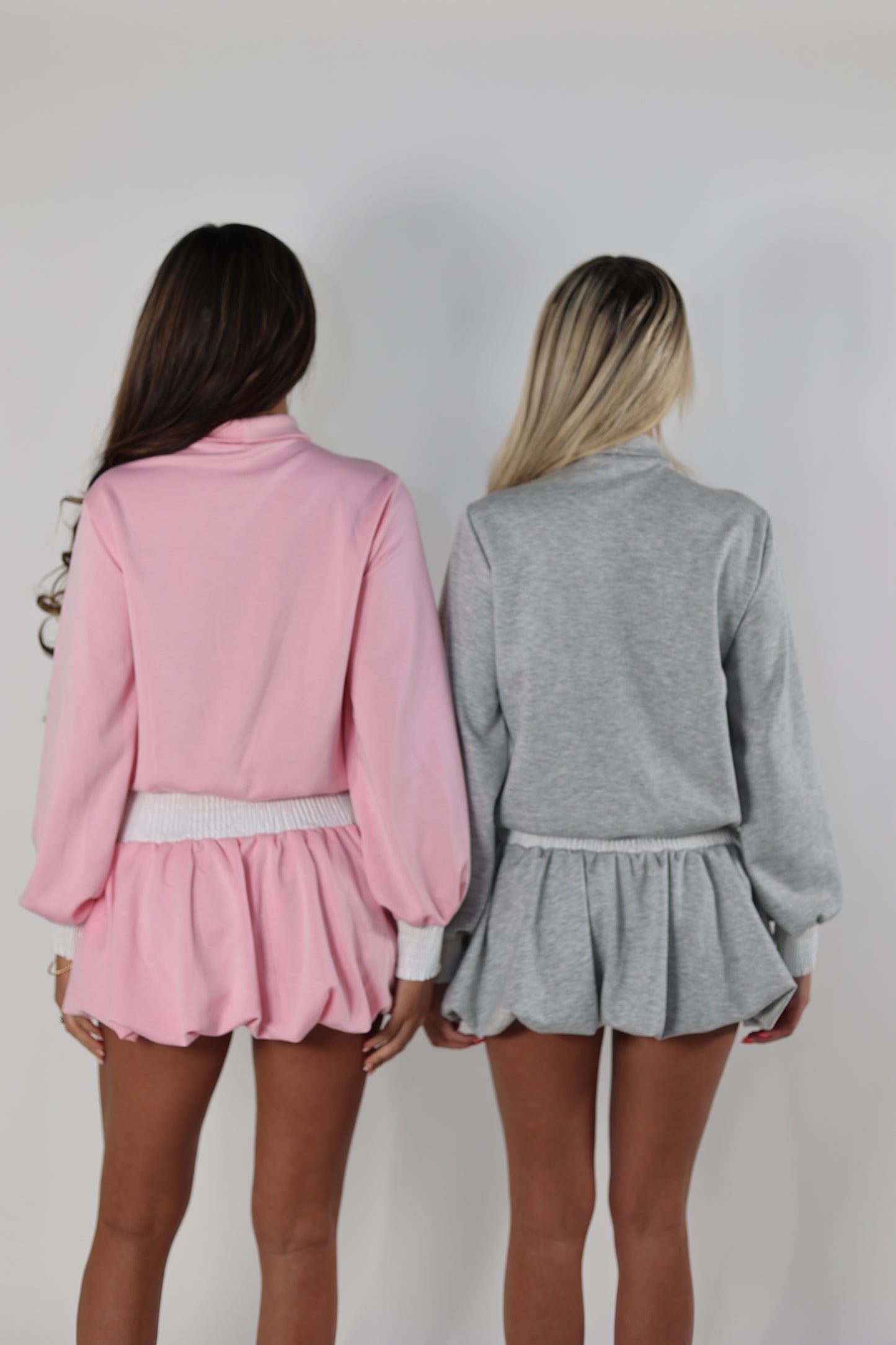 Pink bow blouse and puff ball skirt set